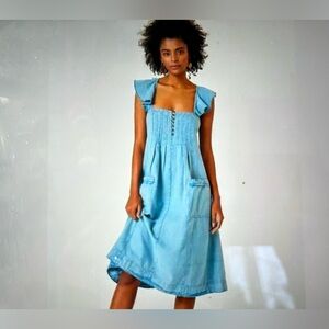 Anthropologie boho denim dress Lp